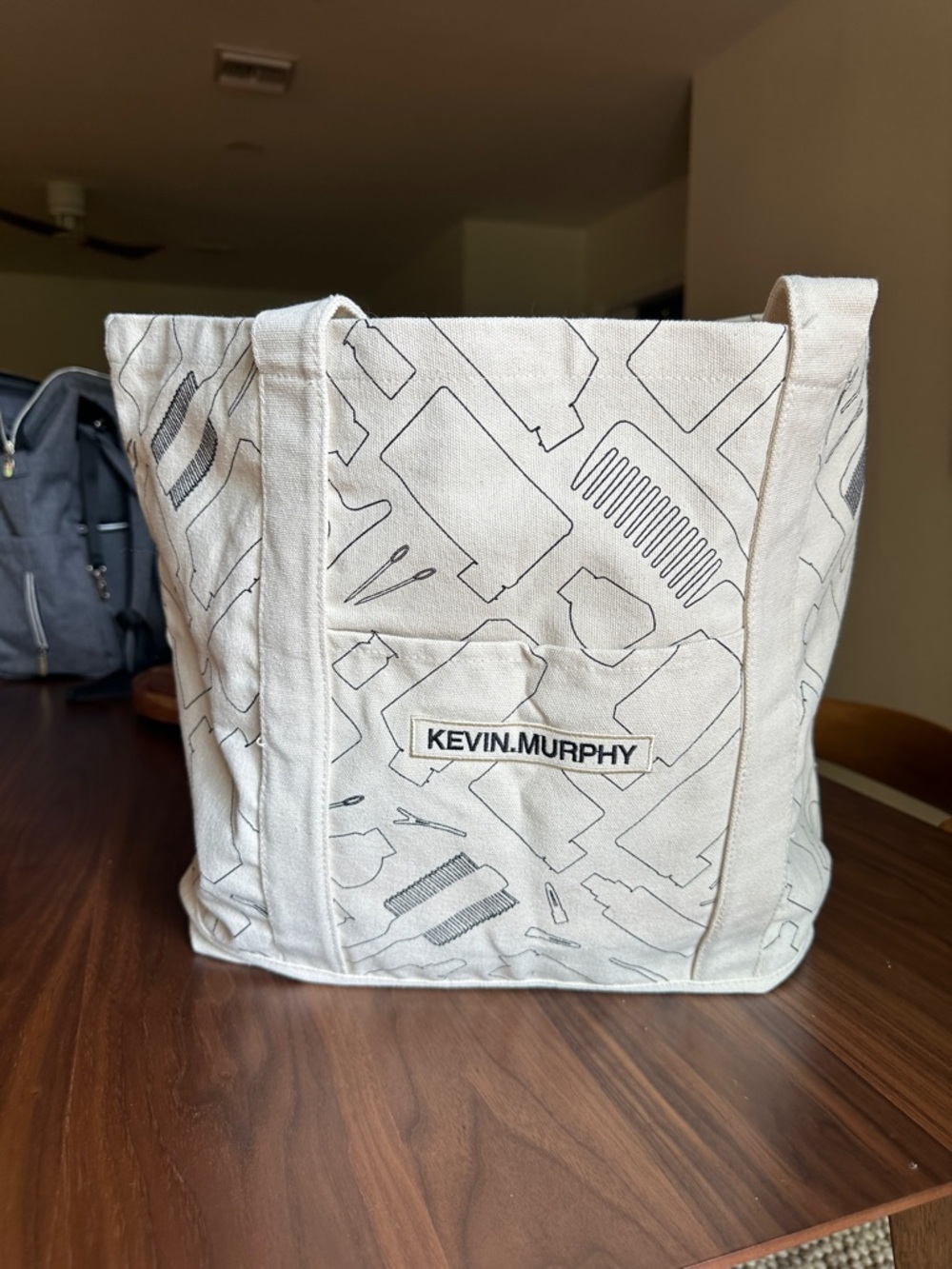 KEVIN.MURPHY Natural Canvas Tote with Printed Styling Icons